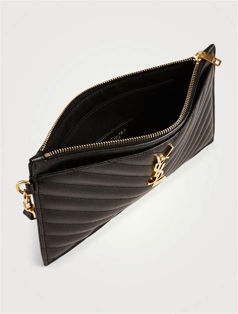 ysl classic monogram leather clutch|ysl monogram clutch sale.